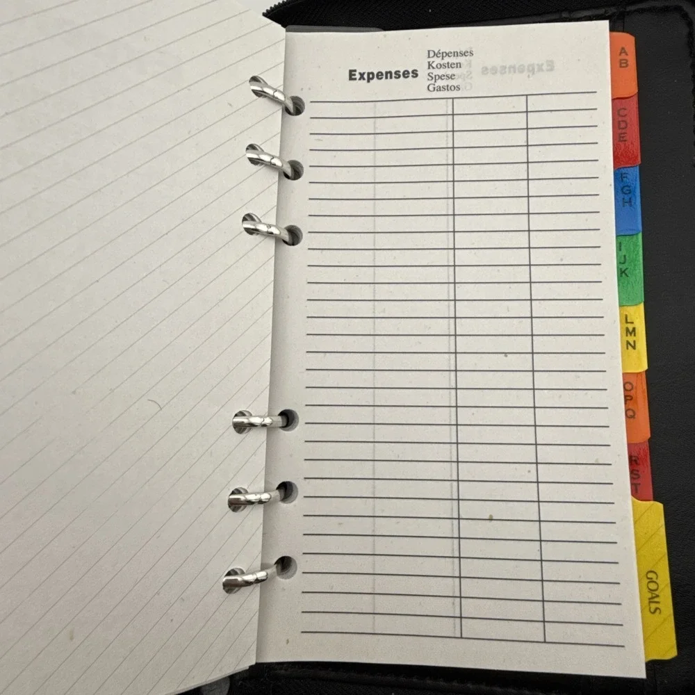 Vintage 90s Y2k‎ Philippe Amiel Leather Black Deluxe Personal Organizer Planner